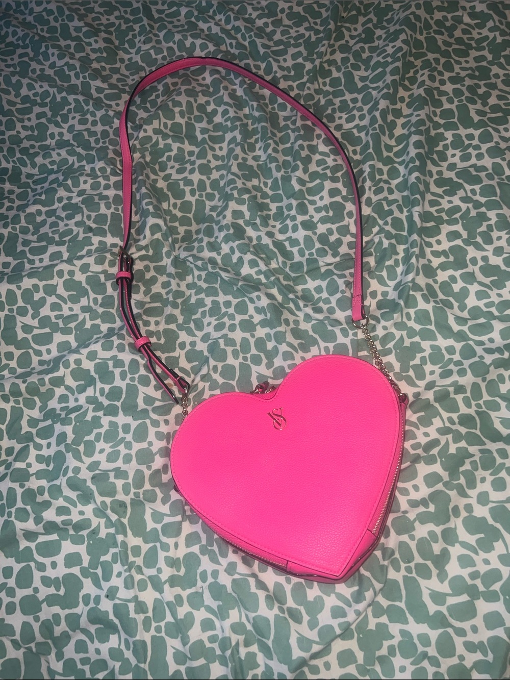 Victoria's Secret Hot Pink Heart Crossbody Bag